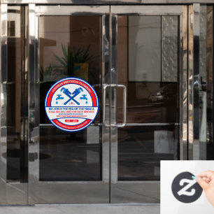 Customize Plumbing Contractor Business Front Door Window Cling