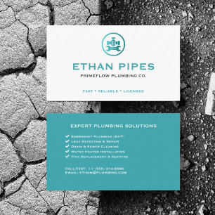 Customize Plumbing Water Pipe Repair Service Business Card
