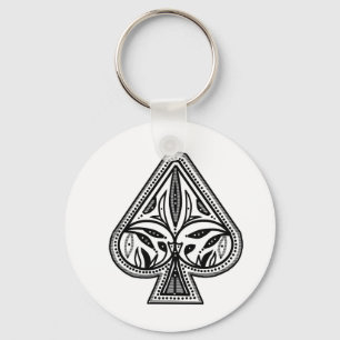 Customize poker spade items keychain