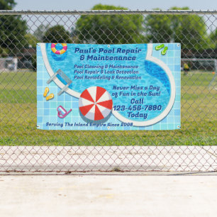 Customize Pool Maintenance Repair Service Business Banner