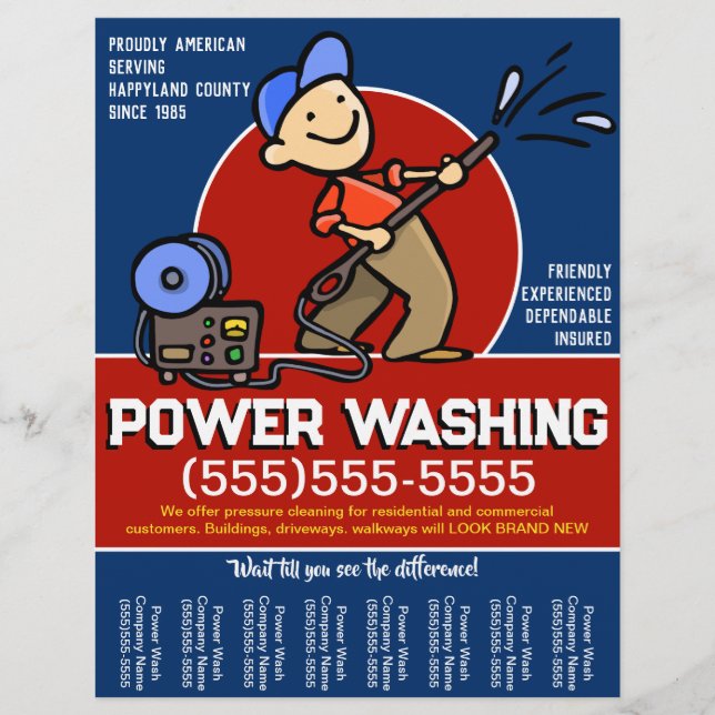 Customize. Pressure Cleaning Power Washing Promo  Flyer (Front)