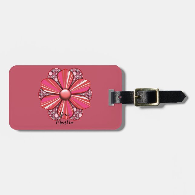 Customize Pretty Flower Design Luggage Tag (Front Horizontal)