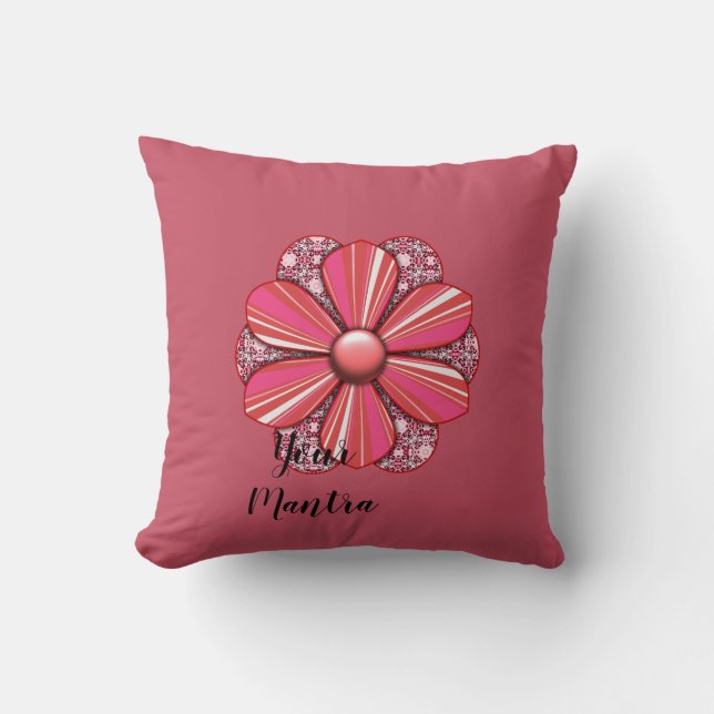 Customize Pretty Flower Design Throw Pillow (Front)