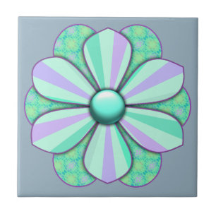 Customize Pretty Flower Design Tile