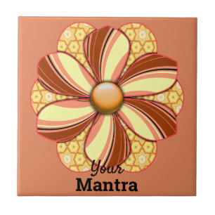 Customize Pretty Flower Design Tile
