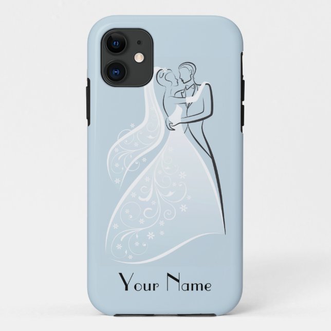 Customize Product Blue Retro Wedding Dancers Coord Case-Mate iPhone Case (Back)