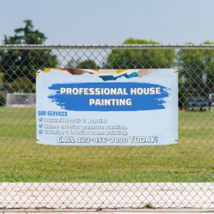 Customize Professional House Painting Fence Banner