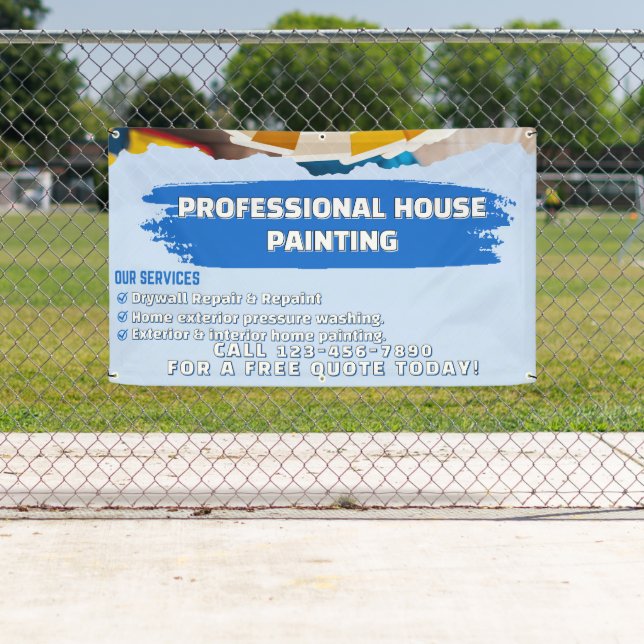 Customize Professional House Painting Fence Banner (Insitu)