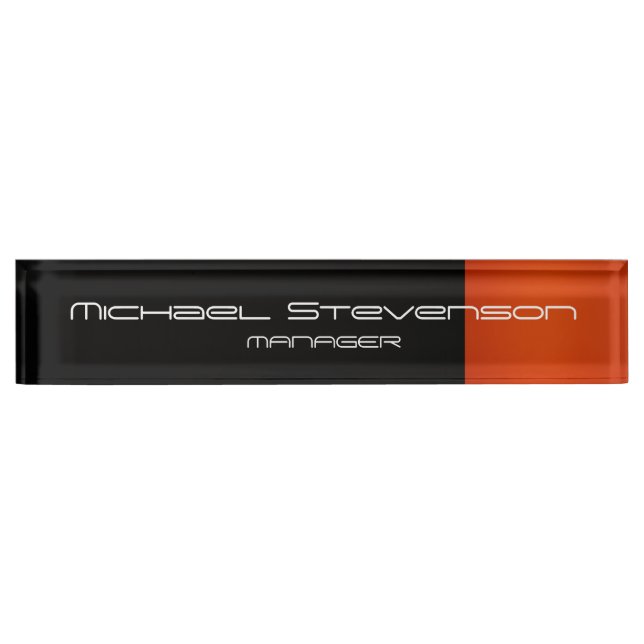 Customize Professional Modern Desk Nameplate (Front)