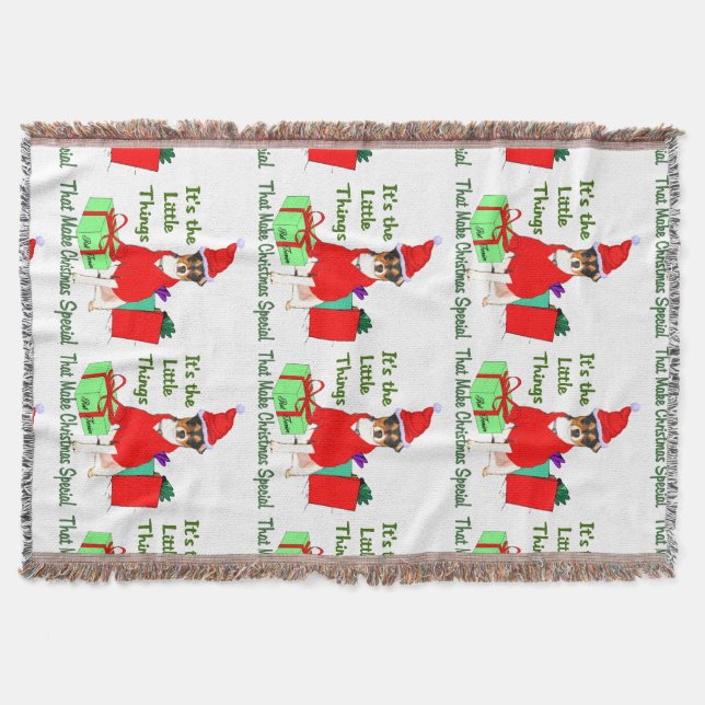 Customize PrRat Terrier Christmas Throw Blanket (Front)