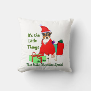 Customize PrRat Terrier Christmas Throw Pillow