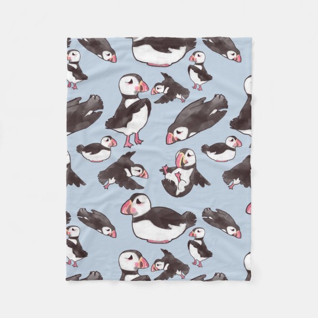 Customize Puffin Baby Fleece Blanket (Front)