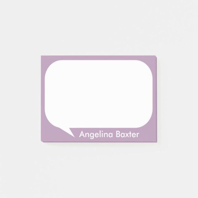 Customize purple and white Talk Bubble Post-it Notes (Front)
