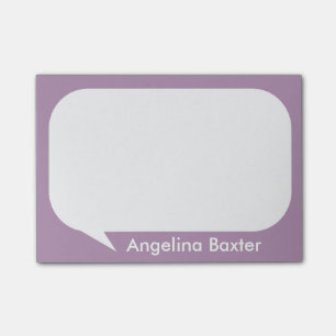 Customize purple and white Talk Bubble Post-it Notes
