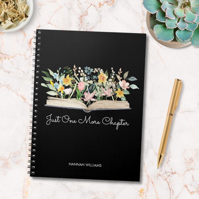 Customize Quote Watercolor Book Flower Notebook (In situ)