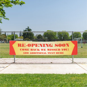 Customize Re-Opening  Soon Grand Opening Business  Banner