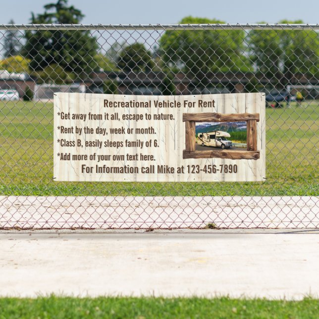 Customize Recreational Vehicle For Rent or Sale Banner (Insitu)