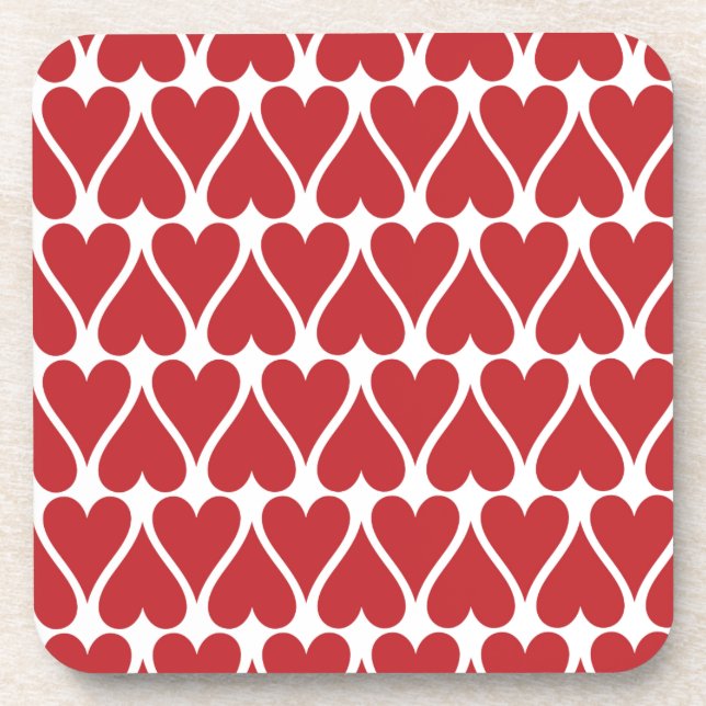 Customize Red Hearts Coaster (Front)