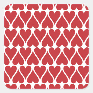 Customize Red Hearts Square Sticker