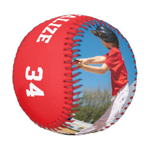 Customize Red   White Baseball 
