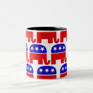 Customize Republican Elephant Two-Tone Coffee Mug