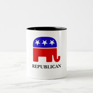 Customize Republican Elephant Two-Tone Coffee Mug
