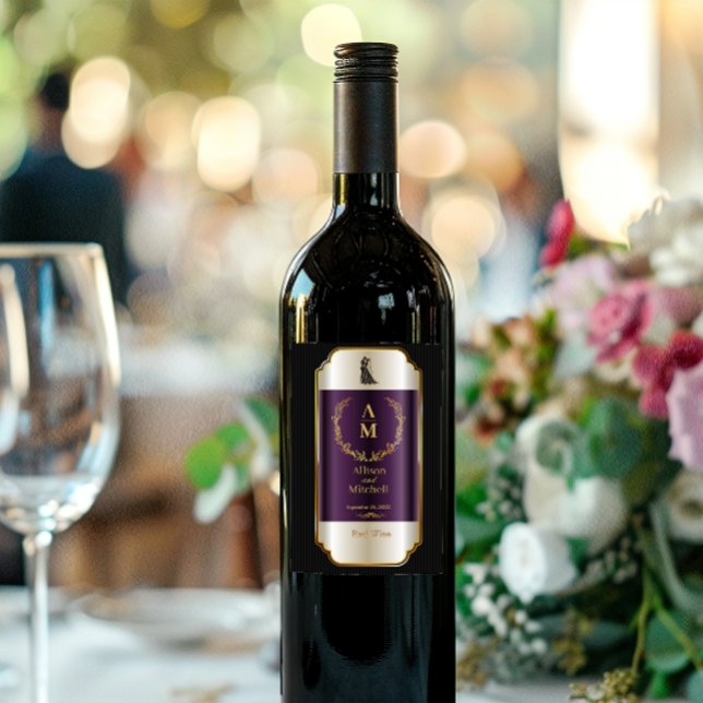 Customize Romantic Elegant Wedding Reception Wine  Wine Label (Creator Uploaded)