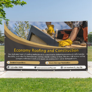 Customize Roofing Service Business Detailed 2  Banner