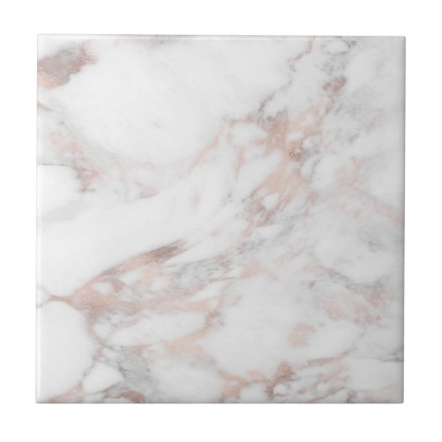 Customize Rose Gold Marble Professional Template Tile (Front)