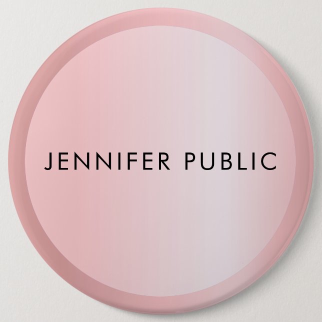 Customize Rose Gold Monogram Elegant Template 6 Inch Round Button (Front)