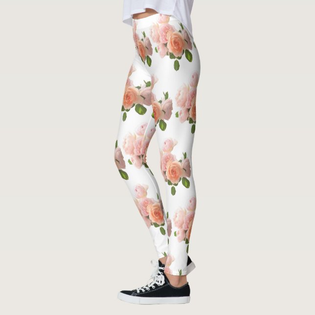 Customize Roses Modern Elegant Trendy Template Leggings (Left)