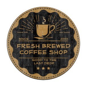 Customize Rustic Coffee Shop Cup Sandwich  Cutting Board