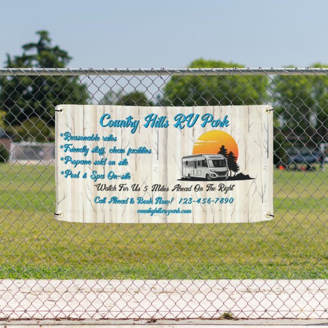 Customize RV Park Campsite Highway  Banner (Insitu)