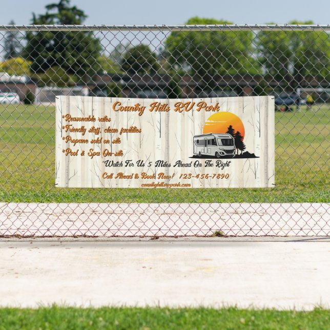 Customize RV Park Campsite Highway  Banner (Insitu)