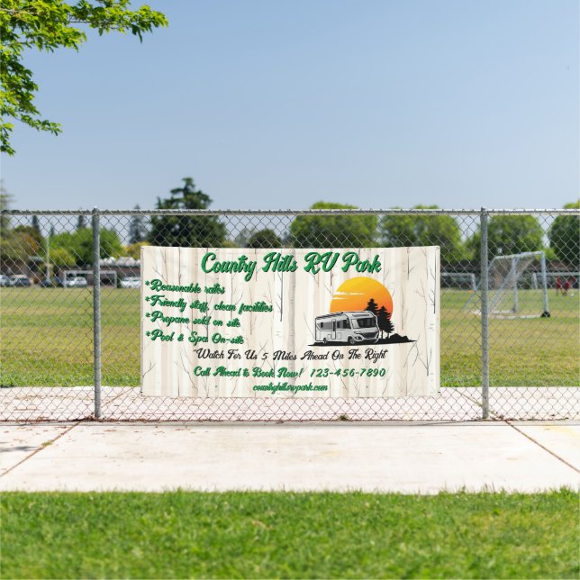 Customize RV Park Campsite Highway  Banner (Insitu)