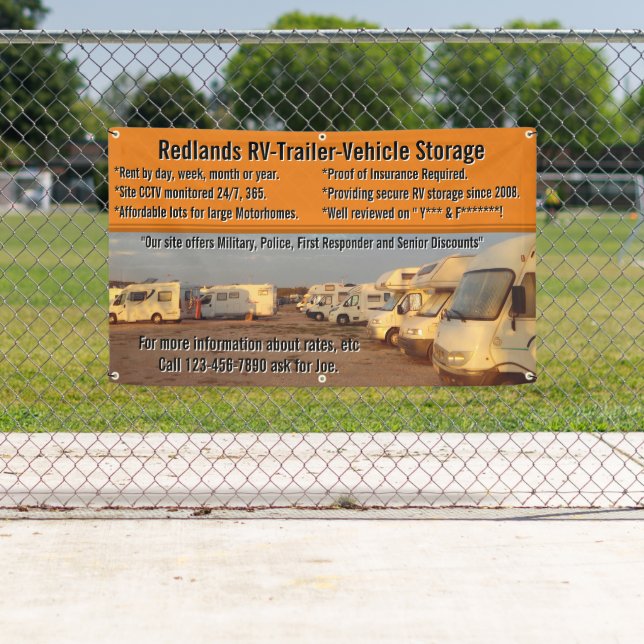 Customize RV Trailer Vehicle Storage Lot  Banner (Insitu)