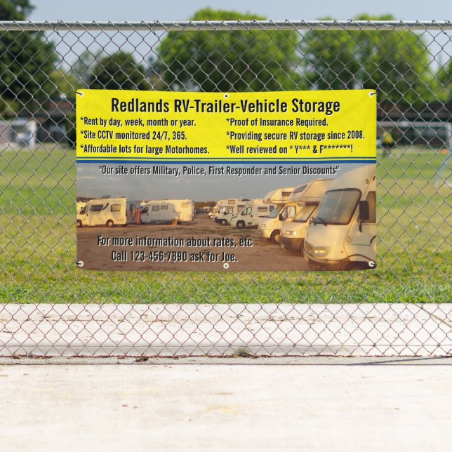 Customize RV Trailer Vehicle Storage Lot  Banner (Insitu)