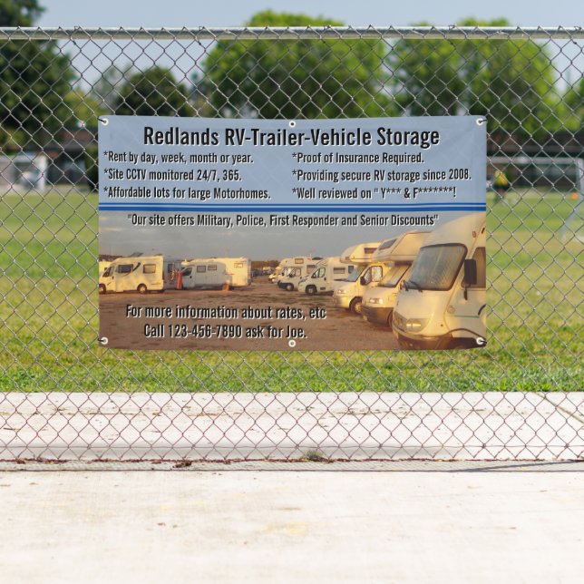 Customize RV Trailer Vehicle Storage Lot  Banner (Insitu)