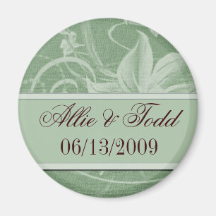 Customize sage green save the date magnets