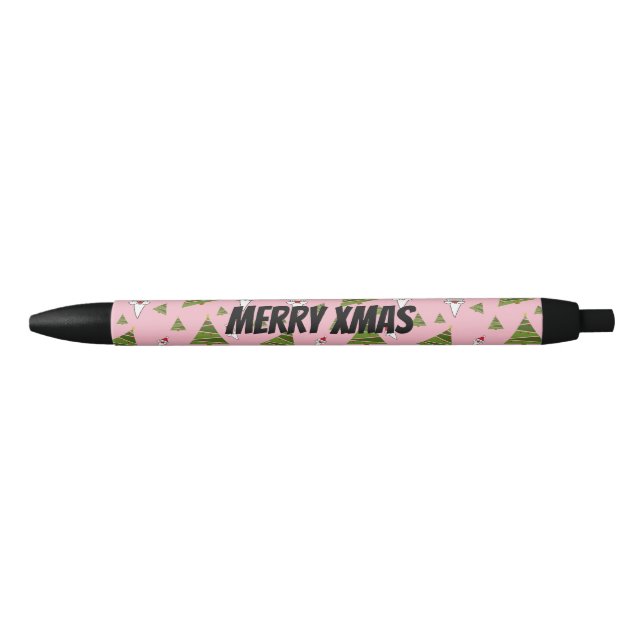 Customize Santa and Christmas Tree Black Ink Pen (Front)