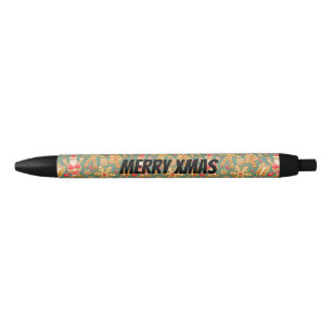 Customize Santa and Christmas Tree Black Ink Pen