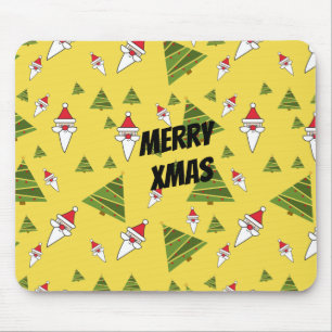 Customize Santa and Christmas Tree Mouse Pad