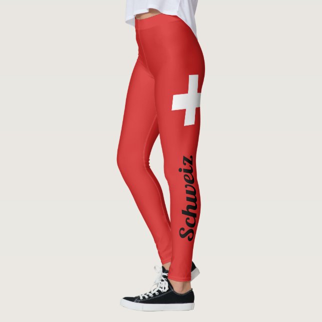 Customize Schweiz National Flag Leggings (Left)