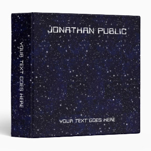 Customize Science Space Stars Universe Black Binder