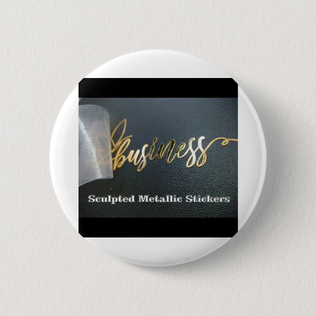 Customize Sculpted Metallic Stickers 2 Inch Round Button (Front)