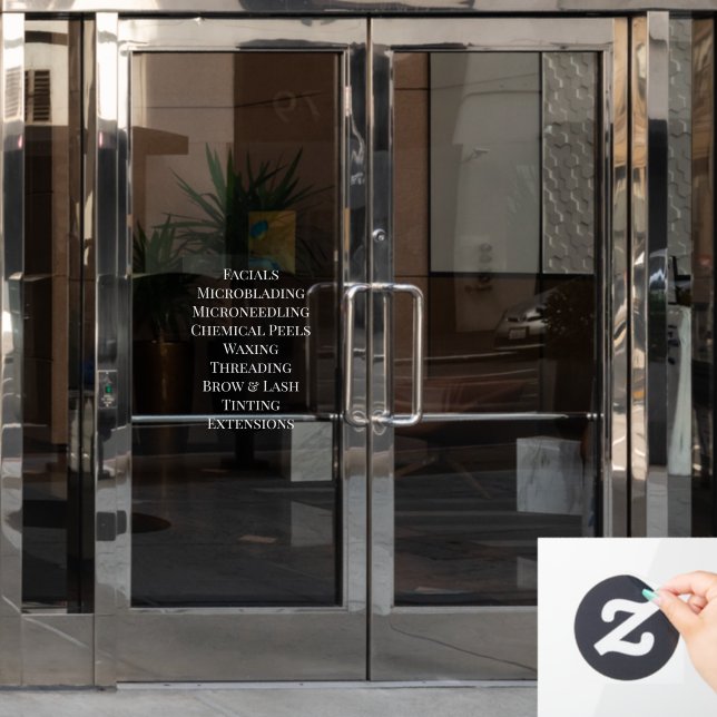 Customize Services List Basic for Beauty Salon Spa Window Cling (Office Door)