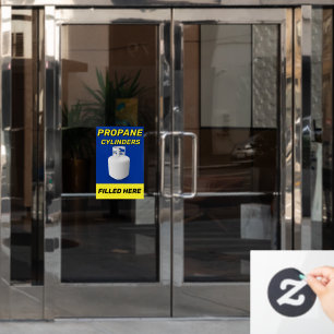 Customize Shop Logo Propane Cylinders Filled Here Window Cling