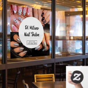 Customize Simple Colourful Nail Salon Promotion Window Cling