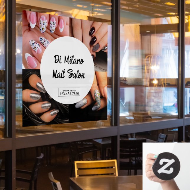Customize Simple Colourful Nail Salon Promotion Window Cling (Restaurant Window)