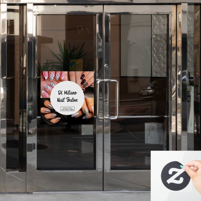 Customize Simple Colourful Nail Salon Promotion Window Cling (Office Door)